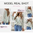 thumbnail image 4 of ORUYROP Blouses Décontractées Boho à Imprimé Floral Col en V Manches Longues Amples pour Femmes, 4 of 6