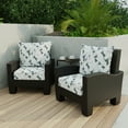 thumbnail image 2 of Jordan Manufacturing 46.5" x 24" Carano Stone Grey Leaves Rectangular Outdoor Deep Seat Chair Cushion Set with Welt, 2 of 11