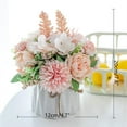 thumbnail image 3 of KIRIFLY Artificial Flowers Fake Silk Flower with Vase Flower Centerpieces for Wedding Decoration Table(Pink with ceramic vase), 3 of 7