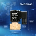 thumbnail image 5 of UNOX 1/8" Solenoid Valve 110V AC, Brass Control Valve Normally Closed - 0-16 Bars Multi-Purpose Reliable Control Valve for Water, Air, and Gas - Solenoid Valves, 5 of 7