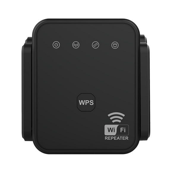 WiFi Extender 300Mbps 2.4GHz WiFi Booster with 4 External Antennas, Repeater/AP Mode 2-in-1, Ethernet Port, Universal Compatible for Router/Smart TV/Gaming/PC, Easy Setup US Plug (Black)
