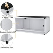 ToxiRium 40x16x16inch 40 Gallon Stackable PVC Reptile Enclosure for Bearded Dragon, Lizard and Snake, Large Terrarium with Sliding Door Lock