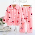 thumbnail image 4 of MEZZALL Cozy Flannel Long Sleeve Outfit Sets For Girls Cute Cartoon Print Kids Sleep O-Neck Tops Pants Leisure Cold Weather Autumn Winter Nightwear Outfits Soft Clothing Sets, 4 of 4