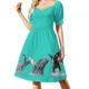 thumbnail image 1 of Vestido de manga corta con tres ballenas, elegante vestido de fiesta para mujer., 1 of 7