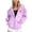 Light Purple, variant on Women's Hoodie Zip-Up Pink Sunflower Bow Graphic Hooded Sweatshirt Drop Shoulder Long Sleeve Streetwear Casual Pullover Top