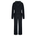 thumbnail image 5 of Women's 2 Piece Sweatshirt Sets Zippered Hooded With Elastic Waistband Long Sleeved Casual Winter Black Sweatpants Tracksuit Outfit ( L ), 5 of 5