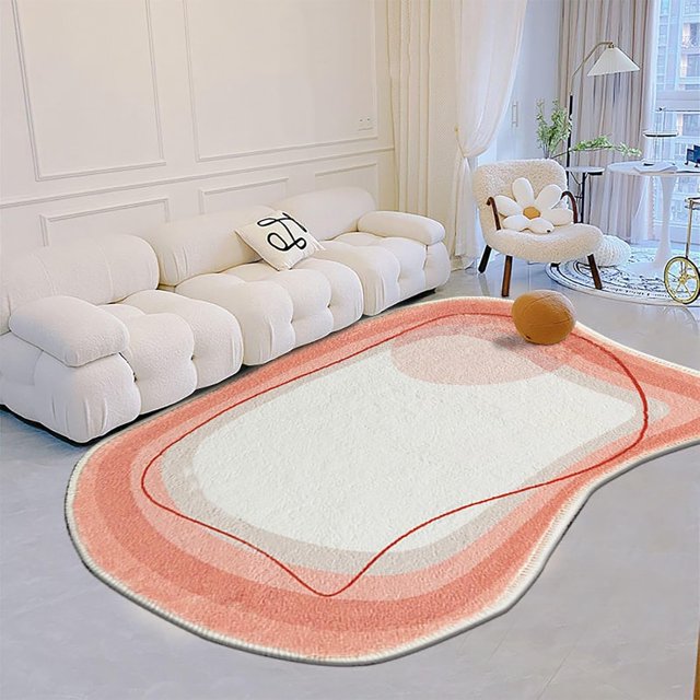 Area Rug, Irregular Shape Rug, Rugs for Living Room, Non Slip Rugs for Bedroom, for Living Room Guest Room Study Room Washable Rugs