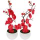 thumbnail image 2 of 2 pcs Realistic Potted Plum Blossom Flower Artificial Potted Flower False Flower Bonsai, 2 of 4