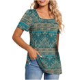 thumbnail image 1 of Camisetas informales de verano para mujer, cuello cuadrado, manga corta, túnica, blusas sueltas y cómodas OAVQHLG3B Store  lin121212, 1 of 4