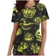 thumbnail image 2 of Puntoco Top de lactancia informal con cuello en V, manga corta y estampado de Halloween para mujer, 2 of 5