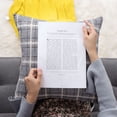 thumbnail image 3 of PiccoCasa Cotton Linen Throw Pillowcase 18"x18" Plaid Sofa Cushion Cover, Grey , Yellow, 3 of 6