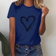 thumbnail image 5 of Goodeals Reduced,2025 Valentines Day Tees for Women Casual Girl Friend Gift T Shirt Cute Love Heart Graphic Shirts Sping Summer Short Sleeve Blouses(Blue,M), 5 of 6
