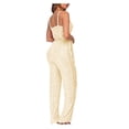 thumbnail image 6 of GaThRRgYP Jumpsuits and Rompers Woman,Womens Rompers for Summer Dressy,Women's Solid Color High-Waisted Sleeveless Off-The-Shoulder Sequin Slim Long Sequin Romper Beige M, 6 of 6