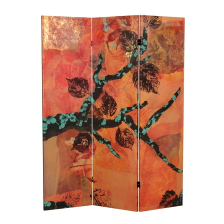 Oriental Furniture 5 ft. Tall Rich Autumn Canvas Room Divider - 3 Panel