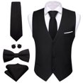 thumbnail image 1 of Chaleco de seda elegante para hombres, conjunto de chaqueta sin mangas, corbata de pajarita, traje de boda, oro sólido, verde, rosa, Morado, Rojo, 1 of 5