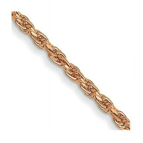 Primal Gold 14 Karat Rose Gold 1mm Diamond-cut Rope Chain Necklace