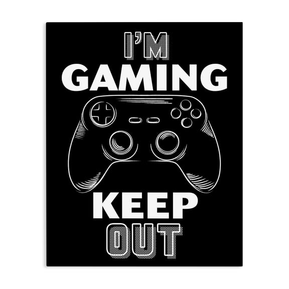 Stupell Industries Contemporary I'm Gaming Keep Out Canvas Art, 16 x 20, by Marcus Prime