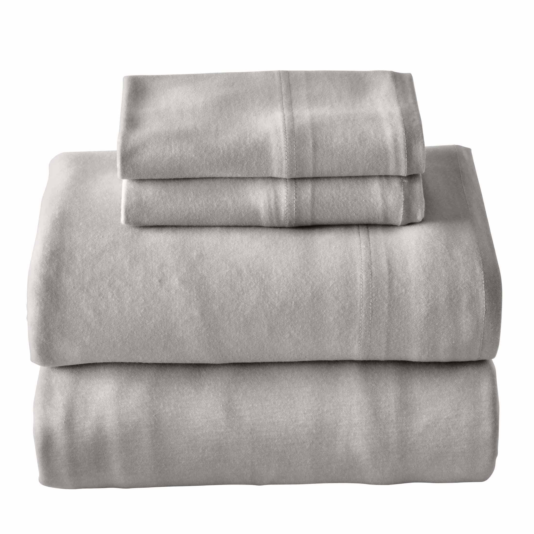 Better Homes & Gardens 4-Piece Soft Silver Adult Jersey Sheet Set, Full