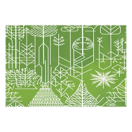 

Geometric Forest Patterns 12x18in Heat-Resistant Non-Slip Place Mat Durable and Wrinkle-Resistant
