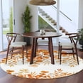 thumbnail image 3 of Round Rug 7Ft Washable Non-Slip, Orange Eucalyptus Leaves Circle Area Rugs for Living Room Bedroom, Spring Summer Botanical Indoor Floor Mats Carpet Runner for Home Decor Aesthetic, 3 of 8