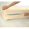 thumbnail image 2 of Zipper Fitted Sheet - Hotel Quality Bottom Sheet - 14" inch Snug Deep Pocket Twin-XL Size Zipper Encasement Pure 300TC Cotton Bed Sheets Mattress Cover - Ivory Solid., 2 of 5