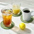 thumbnail image 5 of Set of 6 Silicone Drink Coasters with Metal Holder – 4" Round Heat Resistant Non-Slip Pads for Mugs, Cups, Table, Desk, Office, Bar (Green), 5 of 6