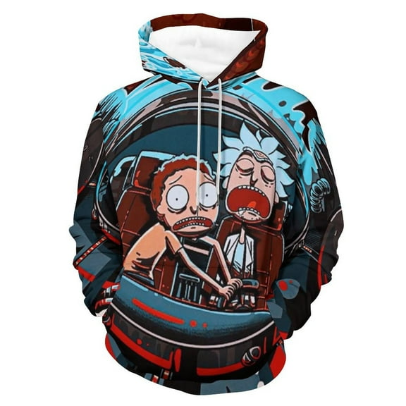 Rick And Morty Unisex Adult Hoodie Casual Hooded Sweatshirt Pullover Novelty 3D Printed Sweater Jacket S