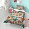 thumbnail image 4 of Flower and Butterfly Duvet Cover and Pillowcase Set for Single Bedding, Bedroom Accessories for Kids Teens, 4 of 5