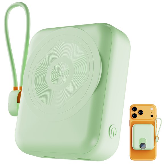 Magnetic Portable Charger, Ultra-Light 10000mAh 22.5W Power Bank, USB-C In & Out Fast Charging, Wireless Powerbank Compatible with iPhone 17/16/15/14 Samsung S22/S21 iPad etc (Green)