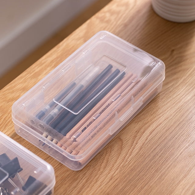 Estuche transparente para lápices de plástico para escuela secundaria, escuela secundaria, escuela primaria, bocetos para niños, estuche sencillo para lápices