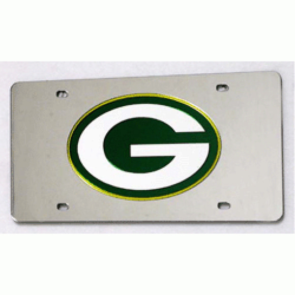 Green Bay Packers Silver Laser License Plate