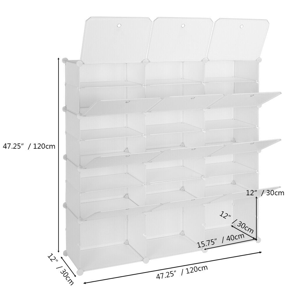 YIZAIJIA 7-Tier Shoe Rack Storage Organizer 42 Pairs Portable Double Row  with Dustproof Cover Non-Woven Shoe Storage Cabinet (Black)