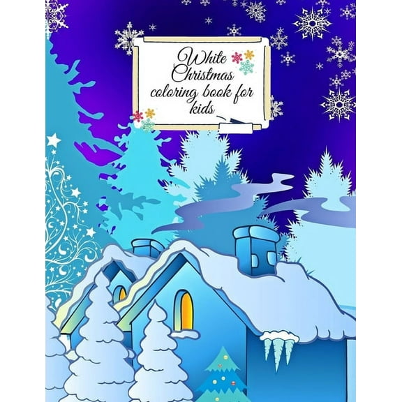 White Christmas coloring book for kids, (Paperback)