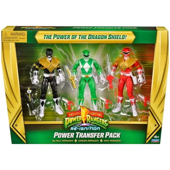 Power Rangers Re-Ignition Power Transfer Pack Action Figure 3-Pack (Black, Green & Red Rangers)