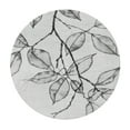 thumbnail image 4 of Acheng Abstract Black and White Gray Plant Leaves Outline Lines Modern Minimalist Round Tablecloth 42-46, 4 of 8