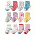 thumbnail image 2 of TELOLY 12Pairs Kids Socks,0-1 Years Old Non Slip Socks,Mid-Calf Length Baby Girl Socks,Style13,S, 2 of 2