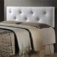 thumbnail image 2 of Pemberly Row Modern Faux Leather Tufted Full Panel Headboard in White, 2 of 2