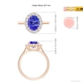 thumbnail image 4 of Angara Natural 1.9 Ct. Tanzanite with Diamond Halo Ring in 14K Rose Gold for Women (Ring Size: 3.5), 4 of 9