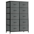 thumbnail image 1 of EDX Commode à 10 Tiroirs pour Chambre, Tour d'Organisation de Rangement en Tissu, Armoire, Gris, 1 of 8