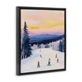 thumbnail image 2 of Stupell Industries Farmhouse Snowy Mountain Skiers at Sunset Black Floating Frame Canvas Art, 17 x 21, by The Prints Vibe, 2 of 8