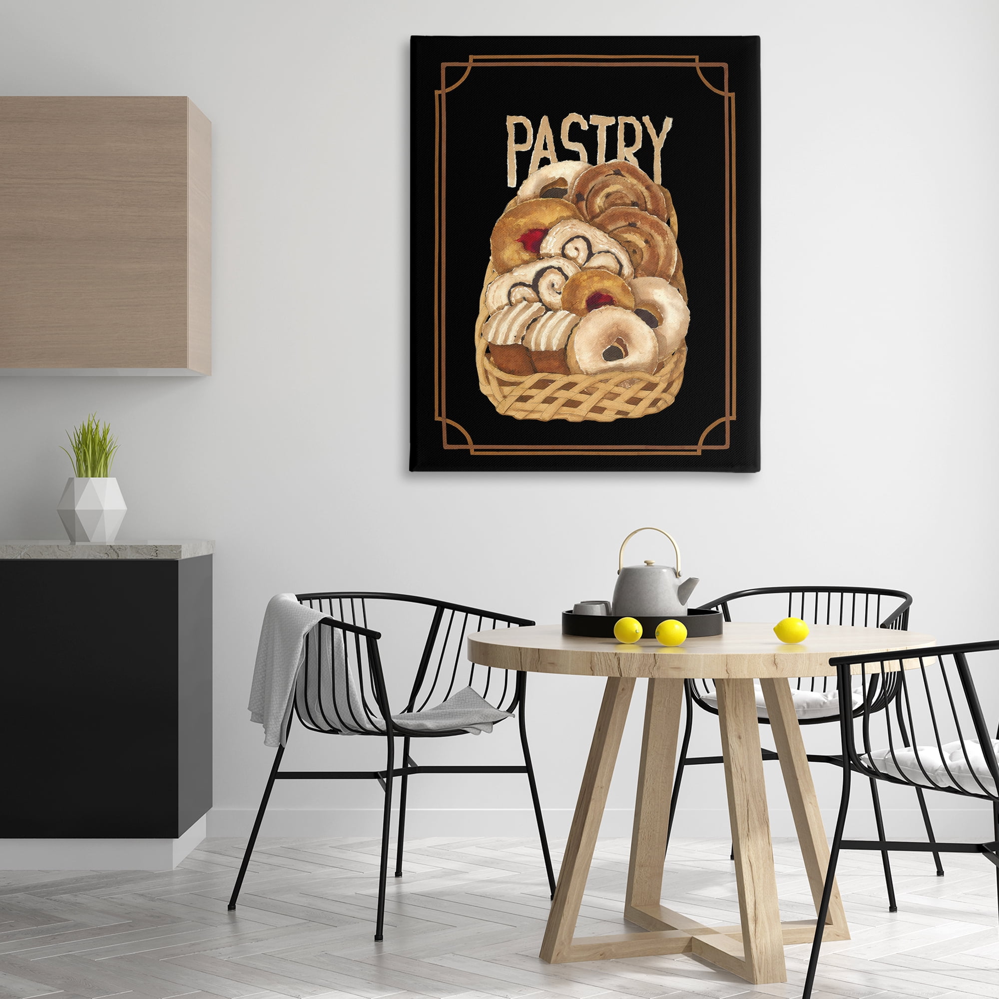 Stupell Industries Traditional Pasty Basket Food & Beverage Painting Gallery Wrapped Canvas Art Print Wall Art, 36 x 48
