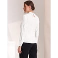 thumbnail image 3 of Blusa elegante de manga larga para oficina y trabajo con cuello levantado para mujer blanco XL, 3 of 6