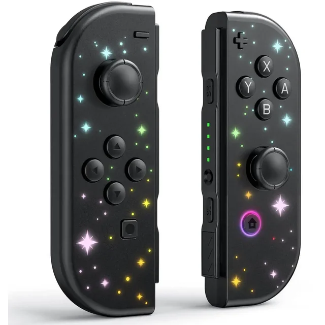 Manette de Jeu Sans Fil RGB pour Nintendo Switch/Led/Lite - Manette Switch G/R avec Double Vibration/réveil/commande de Mouvement/RGB