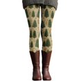 thumbnail image 3 of Gyexs Womens Christmas Leggings Lined Tights Soft Stretchable Pajamas Pants High Waisted Funny Legging Winter Clothing #06 Green & Size L, 3 of 7