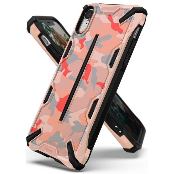 iPhone Xr Case, Ringke [DUALX] [Camo Pink] Double Layer Reinforced
