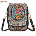 thumbnail image 2 of Spencer Handmade Women Retro Embroidered Cellphone Pouch Wallet Mini Crossbody Bag Small Handbag Coin Purse (7.1*5.1*2.0 inch), 2 of 9