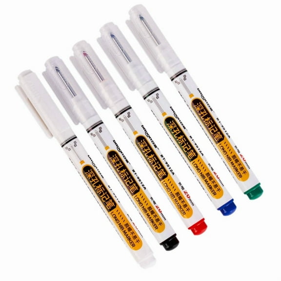 5PCS Deep Hole Long Nib-Head Marker for Metal Perforating Pen Waterproof Woodworking Decoration Multi-Purpose