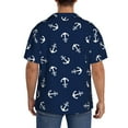 thumbnail image 5 of Disketp Men's Hawaiian Nautical Themed Simple Anchors Print Shirts Button Down Holiday Beach Shirts-Large, 5 of 7