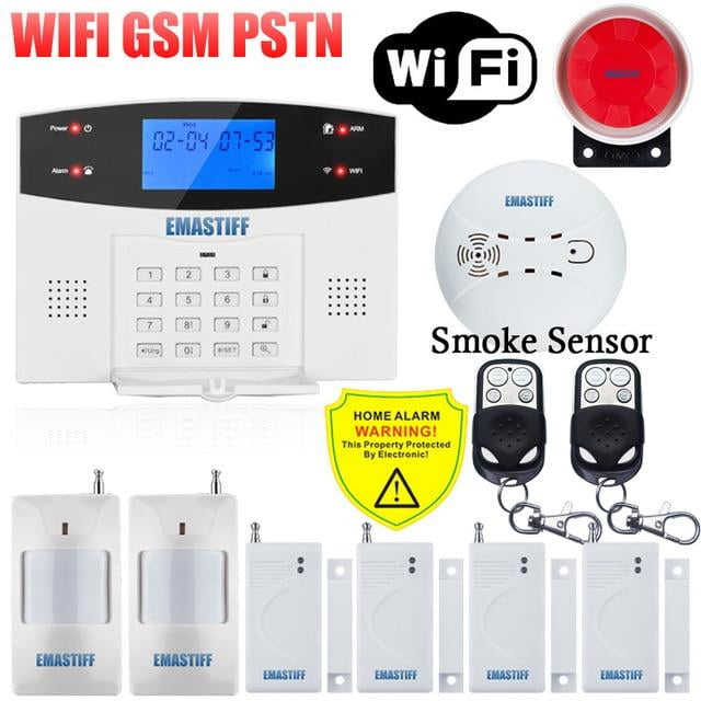 Ios Android App Wired Wireless Home Security Lcd Pstn Wifi Gsm Alarm System Intercom Remote Control Autodial Siren Sensor Kit Walmart Com Walmart Com