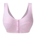 thumbnail image 2 of Lixiuxyad Comfortable Wireless Bra For Mature Women Front Closure Vest Style Plus Size Soft Cup Bra For Everyday Wear,Bras for Women Pink 38, 2 of 7